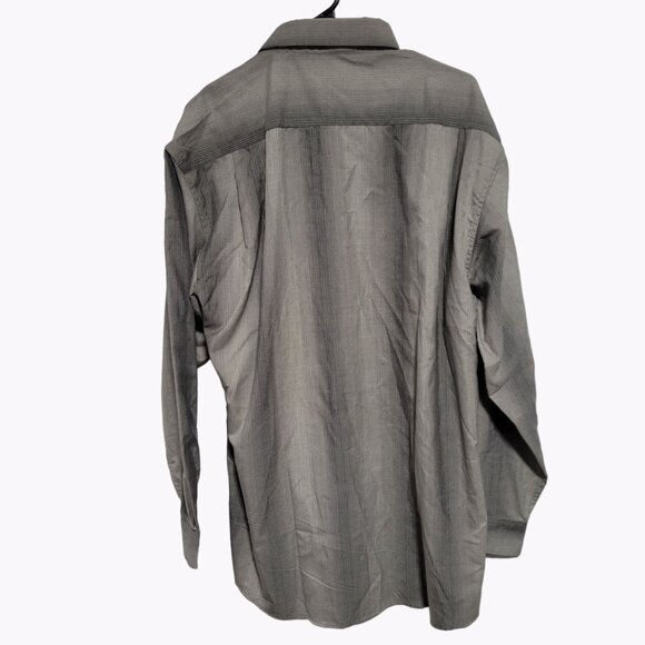 Knights Sportswear Button Front Shirt Mens Large Gray Striped Long Sleeve New - Picture 2 of 6